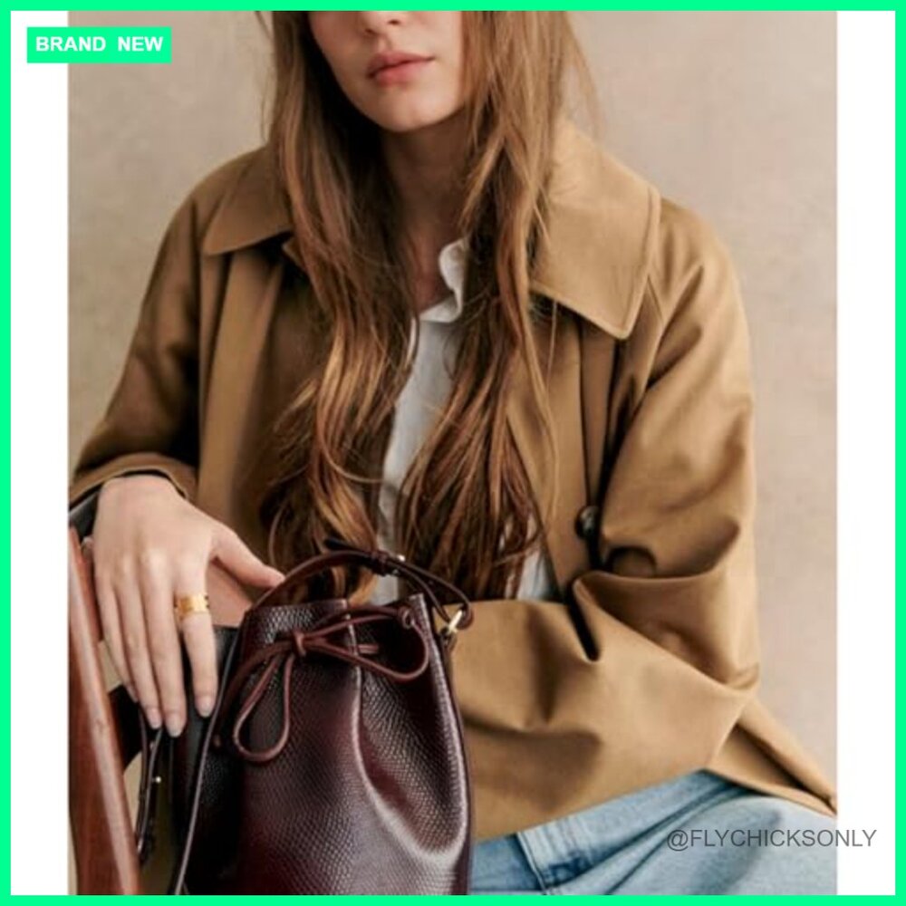 Polyester Trench Coat Oversized Windproof Long Ou… - image 3